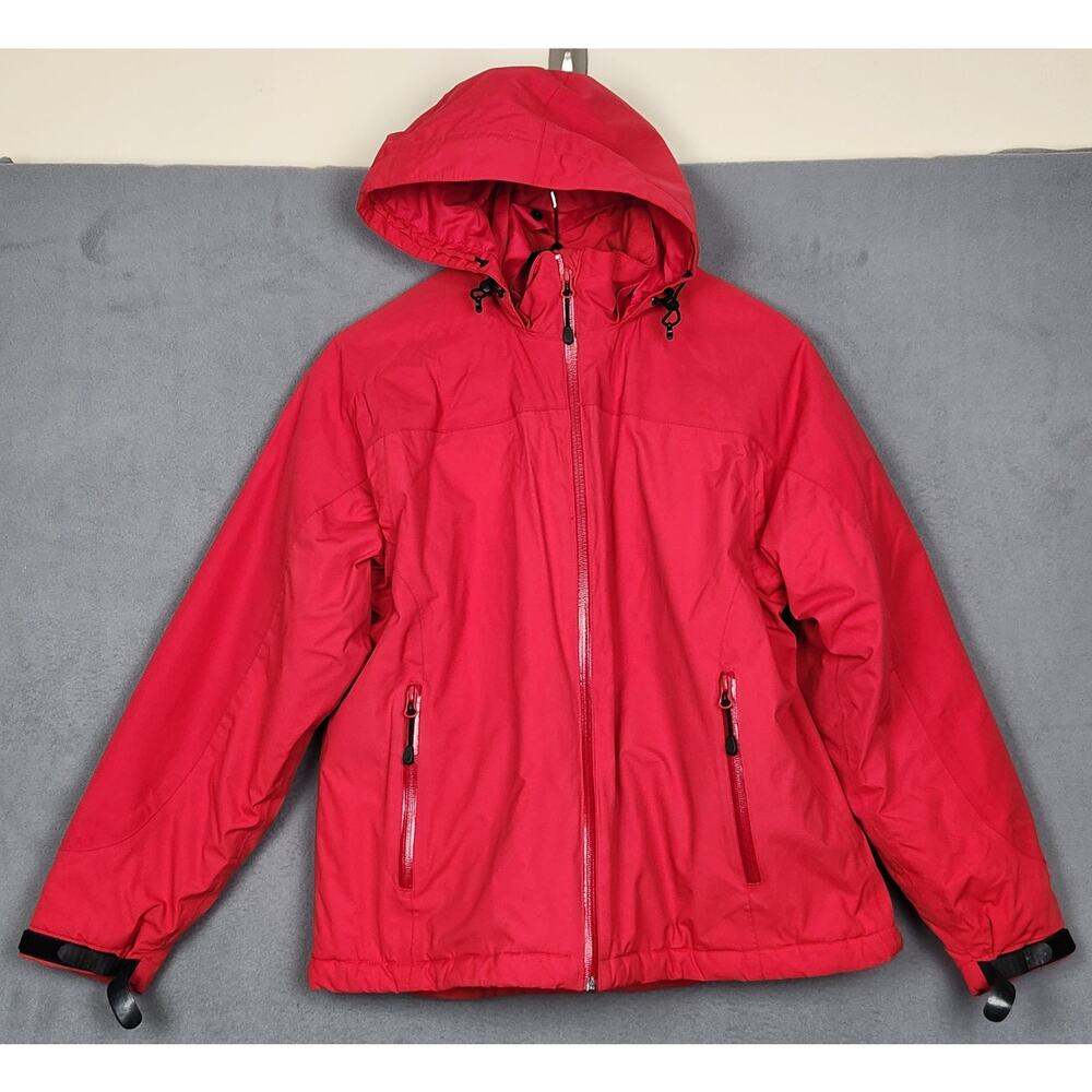 LANDS END Jacket Womens Medium 10-12 Red Lined Insulated Ski Snowboard Sports
